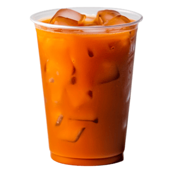 Refreshing Iced Beverage in Clear Plastic Cup with Ice Cubes and Teas png