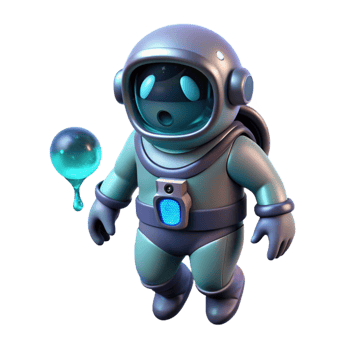 impressive creative A Lone Astronaut Clad in a Bioluminescent authentic png