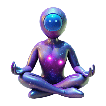 extraordinary modern A humanoid figure meditating within a nebula, their body radiating cosmic energy. Mystical, soft lighting professional png