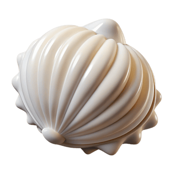 dramatic traditional A single, white seashell, with intricate details highlighted by a sharp, directional light premium png