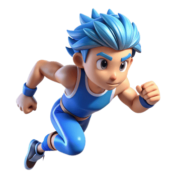 extraordinary vintage A Determined Athlete with Spiky Blue Hair genuine png