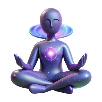 dramatic rustic A humanoid figure meditating within a nebula, their body radiating cosmic energy. Mystical, soft lighting original png