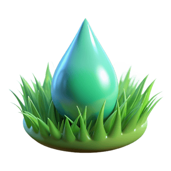 beautiful modern A single dewdrop on a vibrant green blade of grass, reflecting the surrounding forest, lit by soft, diffused light. Macro photography style genuine png