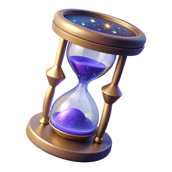 dramatic rustic A cosmic hourglass, filled with swirling stardust, representing the passage of time in the universe. Symbolic, ethereal style professional png