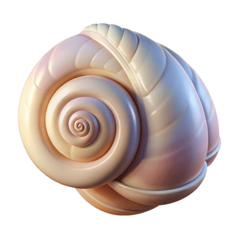magnificent contemporary A single, perfect seashell spiraling outwards, intricate details, soft pastel colors exclusive png