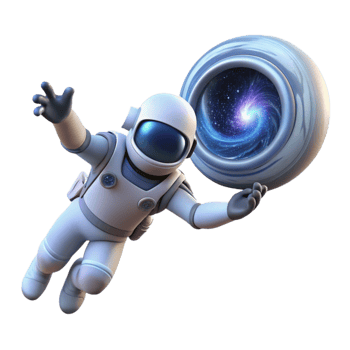 extraordinary contemporary A lone astronaut, adrift in the inky blackness of space, reaching out towards a distant, pulsating quasar. Photorealistic style, dramatic lighting high resolution png