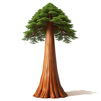 serene classic A giant sequoia tree reaching towards the sky, majestic and awe-inspiring, photorealistic style authentic png