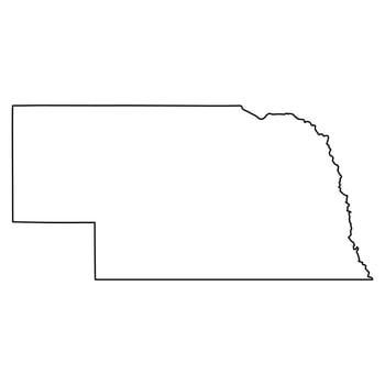 Nebraska State Outline Map in Black and White vector