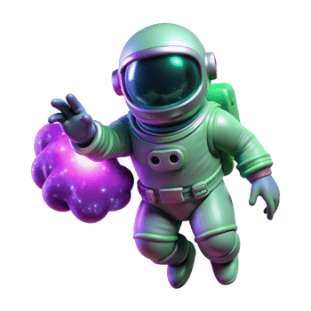 vibrant minimalist A Lone Astronaut Clad in a Bioluminescent professional png