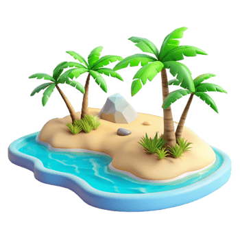 magnificent creative A tropical beach with turquoise water and white sand, vibrant colors, idyllic scene premium png