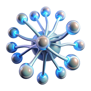 vibrant abstract A network of interconnected, bioluminescent tendrils, pulsing with a gentle, rhythmic light, biological art style authentic png