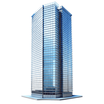 Modern Glass Skyscraper Building Exterior Architectural Design Render png