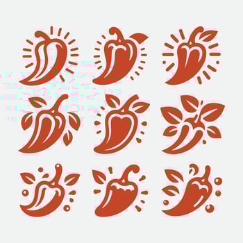 Spicy Roots Pepper collection logo vector