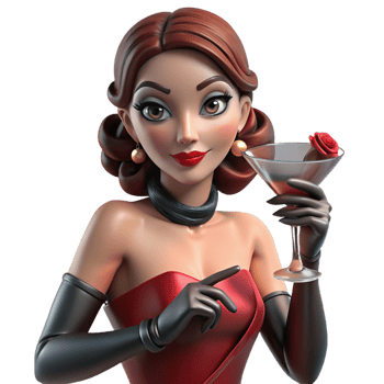 extraordinary artistic A Glamorous Woman with a Crimson Dress and high quality png