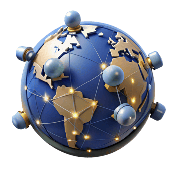 extraordinary rustic A network of satellites orbiting a stylized Earth, illuminated by the sun's rays and city lights, rendered in a realistic, space exploration style genuine png