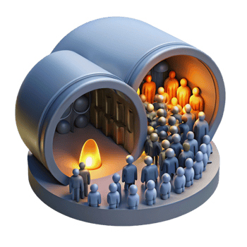 vibrant abstract A crowded underground bunker lit by flickering fluorescent lights, filled with desperate people, claustrophobic and tense, high quality png
