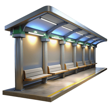 elegant abstract Empty Subway Platform Flickering Fluorescen 4K png