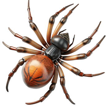 dramatic artistic A close-up of a spider spinning its web, intricate and delicate, macro photography style genuine png