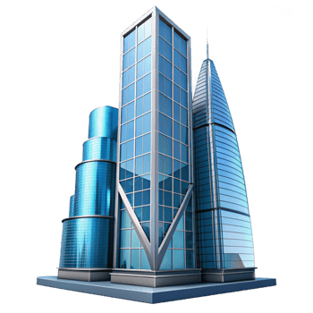 beautiful artistic Modern glass skyscraper reflecting the city skyline, sharp lines and angles, vibrant midday light, architectural photography style authentic png