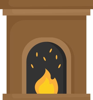 Cozy Fireplace with Burning Fire vector