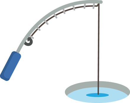 Ice Fishing Rod with Hole in Ice vector