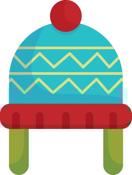 Blue Striped Winter Beanie vector