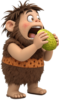 Savage Stone Age Warrior Holding Weapon. . png