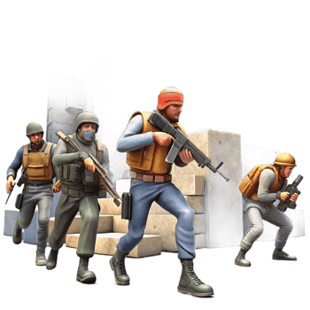 stunning abstract A group of rebels prepares for an ambush in a war-torn city. Gritty, urban setting, thriller style exclusive png