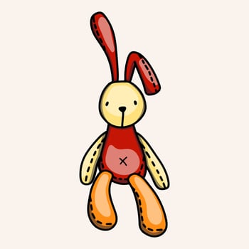 Cute and soft rabbit doll vector
