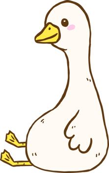Cute Silly Goose Sitting Fat Cartoon Hand Drawn Doodle png
