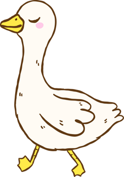 Cute Silly Goose Walk Cartoon Hand Drawn Doodle png