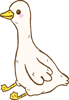 Cute Silly Goose Funny Sitting Cartoon Hand Drawn Doodle png
