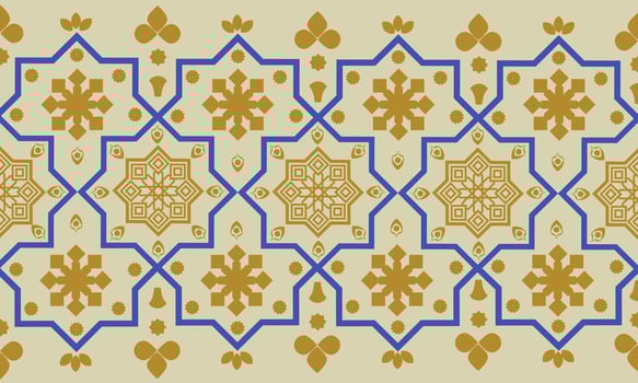Beautiful Embroidery Floral Blue, Yellow vector