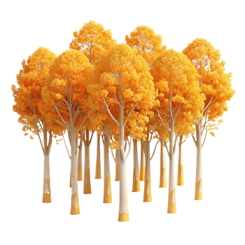 vibrant modern A grove of aspen trees with golden leaves in autumn, vibrant colors, impressionistic style detailed png