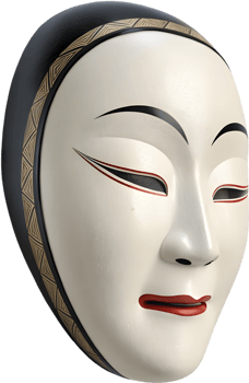 Traditional Noh mask designs inspired by Japanese history in clipart. . png