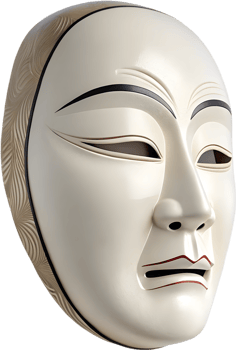 Stunning representation of Noh masks in Japanese culture clipart. . png