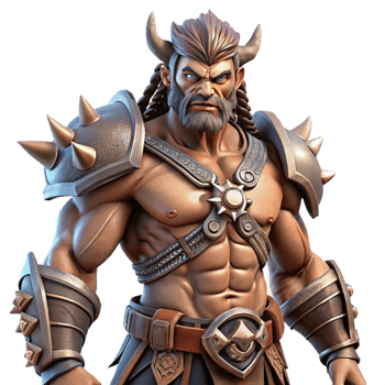 dramatic traditional A powerful warrior with intricate tribal tattoos and a fierce expression wields a massive warhammer. Dynamic, battlefield lighting, fantasy anime style authentic png