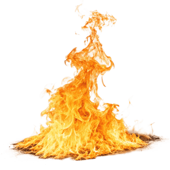 Fiery Inferno Burning Brightly on the Ground A Vivid Blaze of Orange and Yellow Flames png