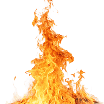 Fiery Blaze Abstract Background Image of a Bright Orange and Yellow Flame Burning Isolated on Black png