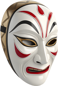 Journey Through Japanese Onnamen Masks and Their Artistry. . png