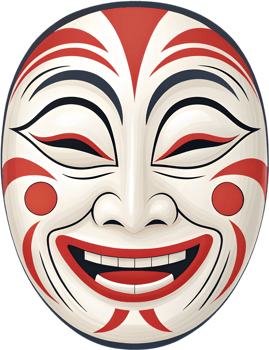 Traditional Japanese Onnamen Masks Art Showcase. . png