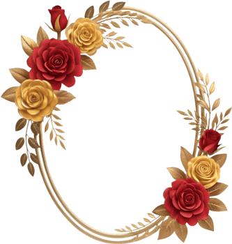 Vintage-Inspired Oval Floral Frame Clipart for Invitations. . png