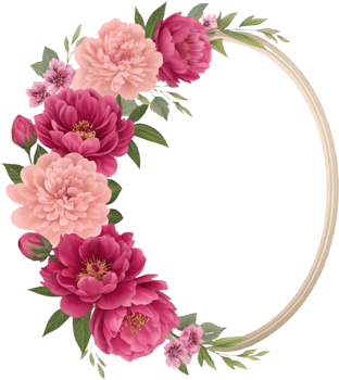 Elegant Oval Floral Frame Clipart for Home Decor. . png