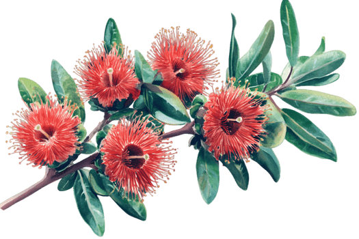 Vibrant Red Flowers On Branch with Transparent Background png