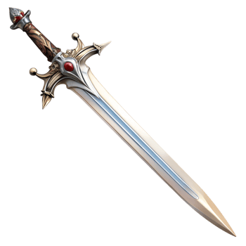 Ornate Fantasy Sword with Intricate Details and Gemstone Accents isolated on transparent background png