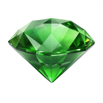 A Sparkling Green Emerald Gemstone Diamond Cut Brilliance Precious Jewel isolated on transparent background png