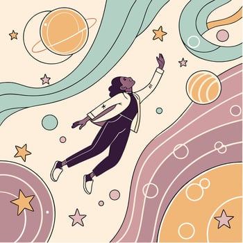 Abstract Dreamscape Illustration Surreal Concept Art on Imagination and Fantasy vector