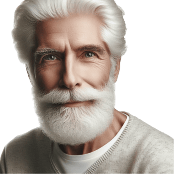 Gentleman with White Hair in Casual Sweater png