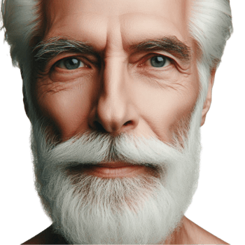 Elderly Man with Blue Eyes and Full Beard png