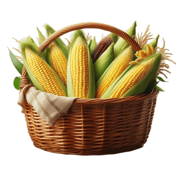Corn Basket Fresh Organic Farm Produce png